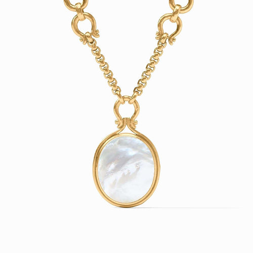 Saratoga Statement Necklace Mother of Pearl - N554GMPL00-Julie Vos-Renee Taylor Gallery