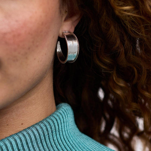 Savoy Silver Hoop Earrings - HP050S-Julie Vos-Renee Taylor Gallery