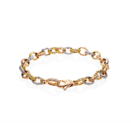 18K Rose Gold, Yellow Gold, Platinum and Diamond Bracelet - B-22RYPD-Alex Sepkus-Renee Taylor Gallery