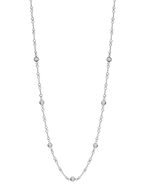 18K White Gold and Diamond Station Necklace - 001824AW20X0-Roberto Coin-Renee Taylor Gallery
