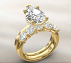 Custom Bridal Set – 3.10 ct Pear-Shaped Lab-Grown Diamond Center in 14K Yellow Gold - SODW0035847-04-Renee Taylor Gallery-Renee Taylor Gallery