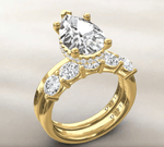 Custom Bridal Set – 3.10 ct Pear-Shaped Lab-Grown Diamond Center in 14K Yellow Gold - SODW0035847-04-Renee Taylor Gallery-Renee Taylor Gallery