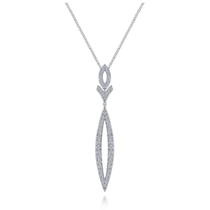 14K White Gold Diamond Lariat Necklace - NK6652W45JJ-Gabriel & Co.-Renee Taylor Gallery