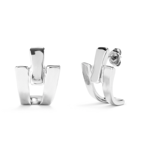 Sterling Silver Plated Ser Original Silver Earrings - PEN0979MTL0000U-UNO de 50-Renee Taylor Gallery