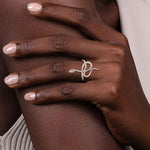 14K White Gold and Diamond Snake Ring - LR52621W45JJ-Gabriel & Co.-Renee Taylor Gallery