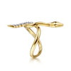 14K Yellow Gold Diamond Snake Twisted Ring - LR52974Y45JJ-Gabriel & Co.-Renee Taylor Gallery