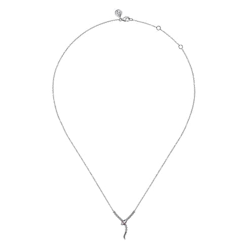 925 Sterling Silver Snake Bujukan Ruby Y Necklace - NK7916SVJRB-Gabriel & Co.-Renee Taylor Gallery