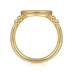Signet Ring 14K White and Yellow Gold Diamond 0.5ct Bujukan – LR52556M45JJ-Gabriel & Co.-Renee Taylor Gallery