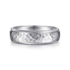 14K White Gold 6mm - Men's Wedding Band in Hammered Finish - MBL0106-60W4JJJ-Gabriel & Co.-Renee Taylor Gallery