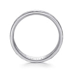 14K White Gold 6mm - Men's Wedding Band in Hammered Finish - MBL0106-60W4JJJ-Gabriel & Co.-Renee Taylor Gallery
