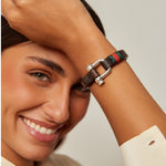 Shackle Bracelet Flag - Silver Plated, Leather - B0011 MMR-CXC-Renee Taylor Gallery