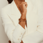 Shackle Bracelet Roll - Gold Plated, Camel Leather - B0021 ORC-CXC-Renee Taylor Gallery