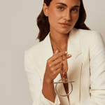 Origins Necklace - Silver Plated, Camel Leather - N0057 MCA00-CXC-Renee Taylor Gallery