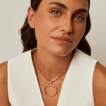 Origins Slim Necklace - Gold Plated, Camel Leather - N0084 ORC00-CXC-Renee Taylor Gallery