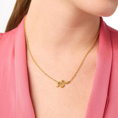 Snake Delicate Cubic Zirconia Necklace - N565GCZ00-Julie Vos-Renee Taylor Gallery