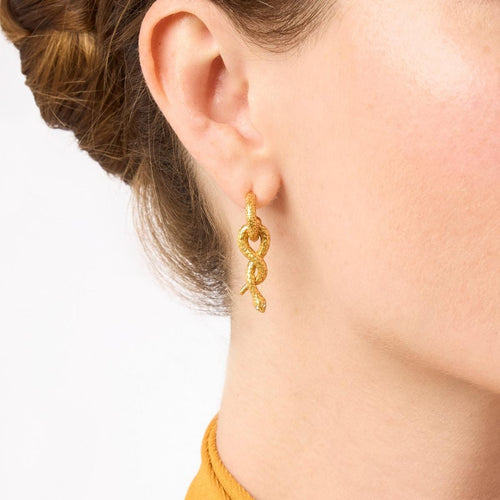 Snake Hoop & Charm Cubic Zirconia Earrings - ER1000GCZ00-Julie Vos-Renee Taylor Gallery