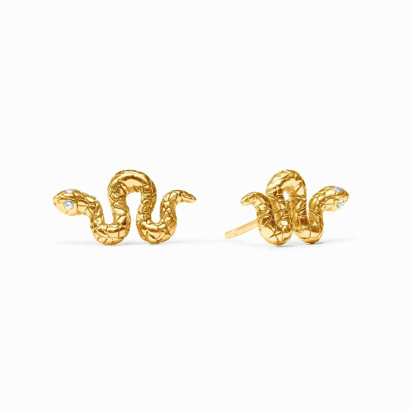 Snake Cubic Zirconia Stud Earrings - ER1001GCZ00-Julie Vos-Renee Taylor Gallery