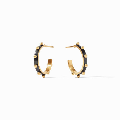 SoHo Black & Gold Hoop Earrings-Julie Vos-Renee Taylor Gallery