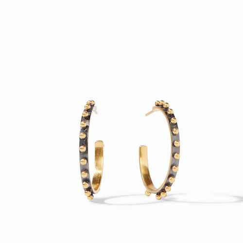 SoHo Black & Gold Hoop Earrings-Julie Vos-Renee Taylor Gallery