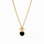 Solara Solitaire Necklace-Obsidian Black - N584GBO00-Julie Vos-Renee Taylor Gallery