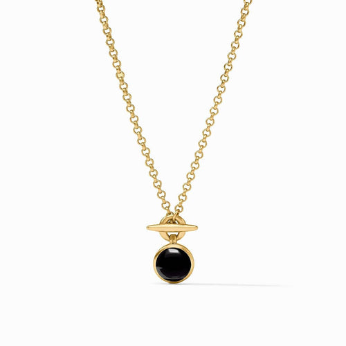 Solara Solitaire Necklace-Obsidian Black - N584GBO00-Julie Vos-Renee Taylor Gallery