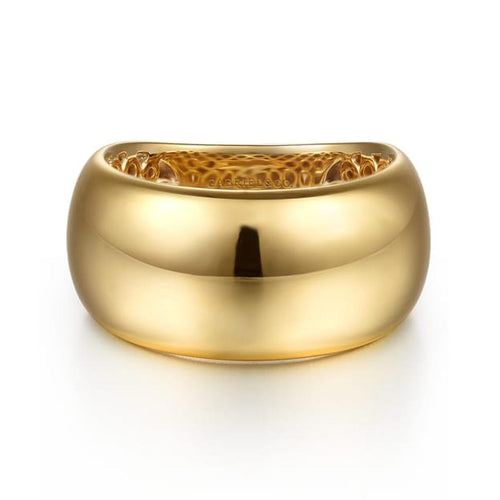 Soraya - 14K Yellow Plain Gold Cigar Band - LR52935Y4JJJ-Gabriel & Co.-Renee Taylor Gallery