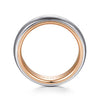 14K White-Rose Gold 6mm - Two Tone Men's Wedding Band in Sand Blast Finish - MBH0187-60T4JJJ-Gabriel & Co.-Renee Taylor Gallery