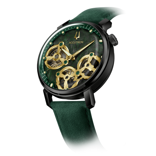 Spaceview Evolution Green Suede - 28A210-Accutron-Renee Taylor Gallery