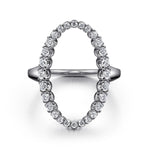 Statement Fashion Ring 14K White Gold RD Diamond 0.5ct Lusso Collection - LR52748W45JJ-Gabriel & Co.-Renee Taylor Gallery