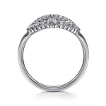 Statement Fashion Ring 14K White Gold RD Diamond 0.5ct Lusso Collection - LR52748W45JJ-Gabriel & Co.-Renee Taylor Gallery