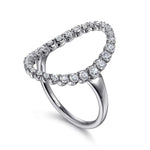 Statement Fashion Ring 14K White Gold RD Diamond 0.5ct Lusso Collection - LR52748W45JJ-Gabriel & Co.-Renee Taylor Gallery