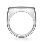 Sterling Silver Black Spinel Mens Ring - MR20041SVJBS-Gabriel & Co.-Renee Taylor Gallery