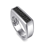 Sterling Silver Black Spinel Mens Ring - MR20041SVJBS-Gabriel & Co.-Renee Taylor Gallery