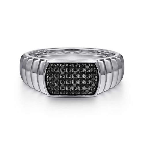 Sterling Silver Black Spinel Men's Ring High Polished - MR20051SVJBS-Gabriel & Co.-Renee Taylor Gallery