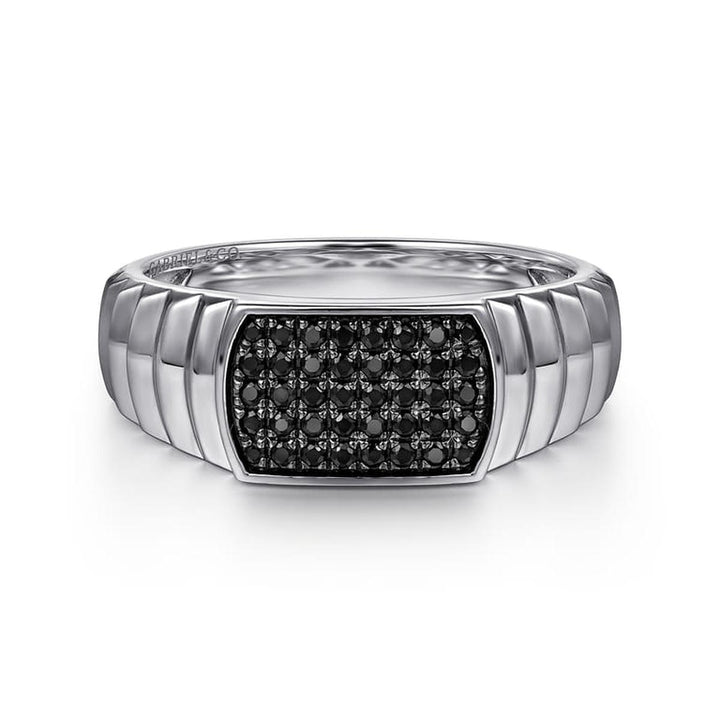 Sterling Silver Black Spinel Men's Ring High Polished - MR20051SVJBS-Gabriel & Co.-Renee Taylor Gallery