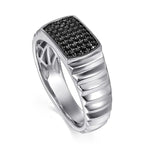 Sterling Silver Black Spinel Men's Ring High Polished - MR20051SVJBS-Gabriel & Co.-Renee Taylor Gallery