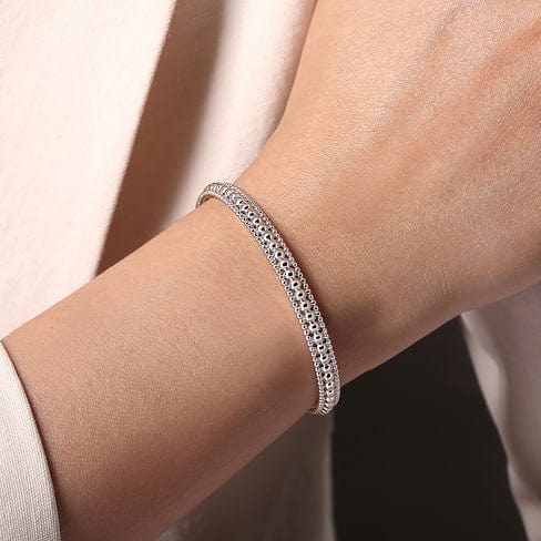 925 Sterling Silver Bujukan Cuff - BG4594-62SVJJJ-Gabriel & Co.-Renee Taylor Gallery