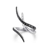 925 Sterling Silver Hammered Black Spinel Wrap Ring - LR51209SVJBS-Gabriel & Co.-Renee Taylor Gallery