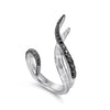 925 Sterling Silver Hammered Black Spinel Wrap Ring - LR51209SVJBS-Gabriel & Co.-Renee Taylor Gallery