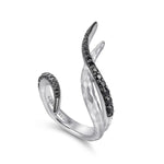 925 Sterling Silver Hammered Black Spinel Wrap Ring - LR51209SVJBS-Gabriel & Co.-Renee Taylor Gallery