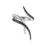 925 Sterling Silver Hammered Black Spinel Wrap Ring - LR51209SVJBS-Gabriel & Co.-Renee Taylor Gallery
