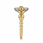 14K White & Yellow Gold Bujukan RD Graduating Diamond Stirrup Fashion Ring Bujukan Collection - LR53116M45JJ-Gabriel & Co.-Renee Taylor Gallery