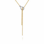 14K White & Yellow Gold Bujukan and RD Diamond Stirrup Y Necklace Bujukan Collection - NK7986M45JJ-Gabriel & Co.-Renee Taylor Gallery
