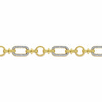 14K Yellow and White Gold Diamond Bracelet with Alternating Links - TB2498M44JJ-Gabriel & Co.-Renee Taylor Gallery