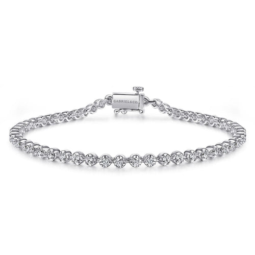 14K White Gold Buttercup Set Diamond Tennis Bracelet - TB4225W45JJ-Gabriel & Co.-Renee Taylor Gallery