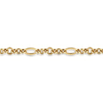 14K Yellow Gold 8" Hollow Figaro Link Chain Bracelet - TB4572-8Y4JJJ-Gabriel & Co.-Renee Taylor Gallery