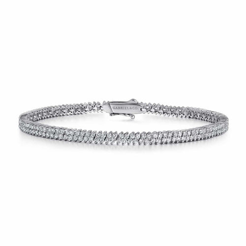 14K White Gold Diamond Tennis Bracelet - TB4733W45JJ-Gabriel & Co.-Renee Taylor Gallery