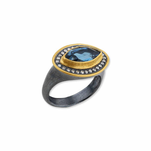Thames Ring with Topaz & Diamond by Lika Behar