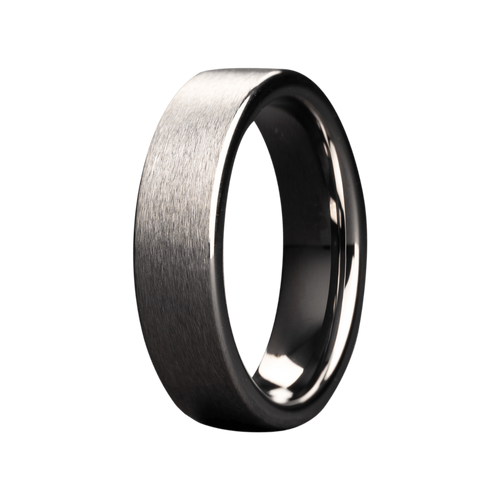 8MM Tungsten Flat Satin Ring - 8TU114-Heavy Stone-Renee Taylor Gallery
