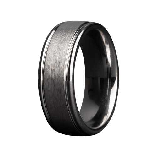 8MM Tungsten Deep Round Grooved Edge Ring - 8TU128-Heavy Stone-Renee Taylor Gallery